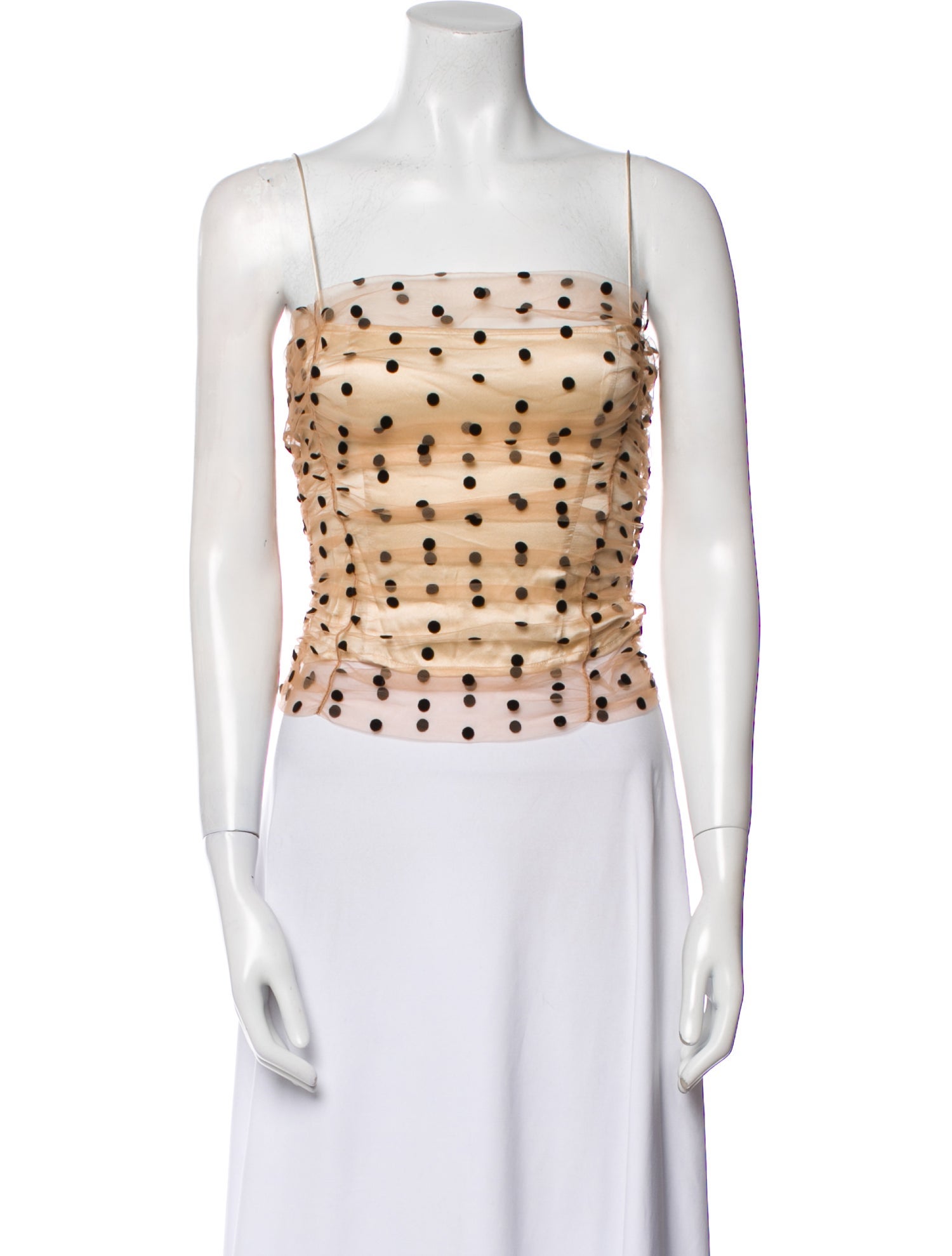 Reformation Polka Dot Print Square Neckline Crop Top w/ Tags