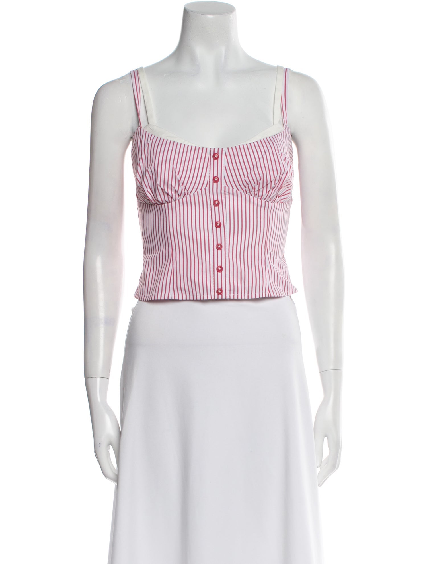 Reformation Striped Square Neckline Crop Top