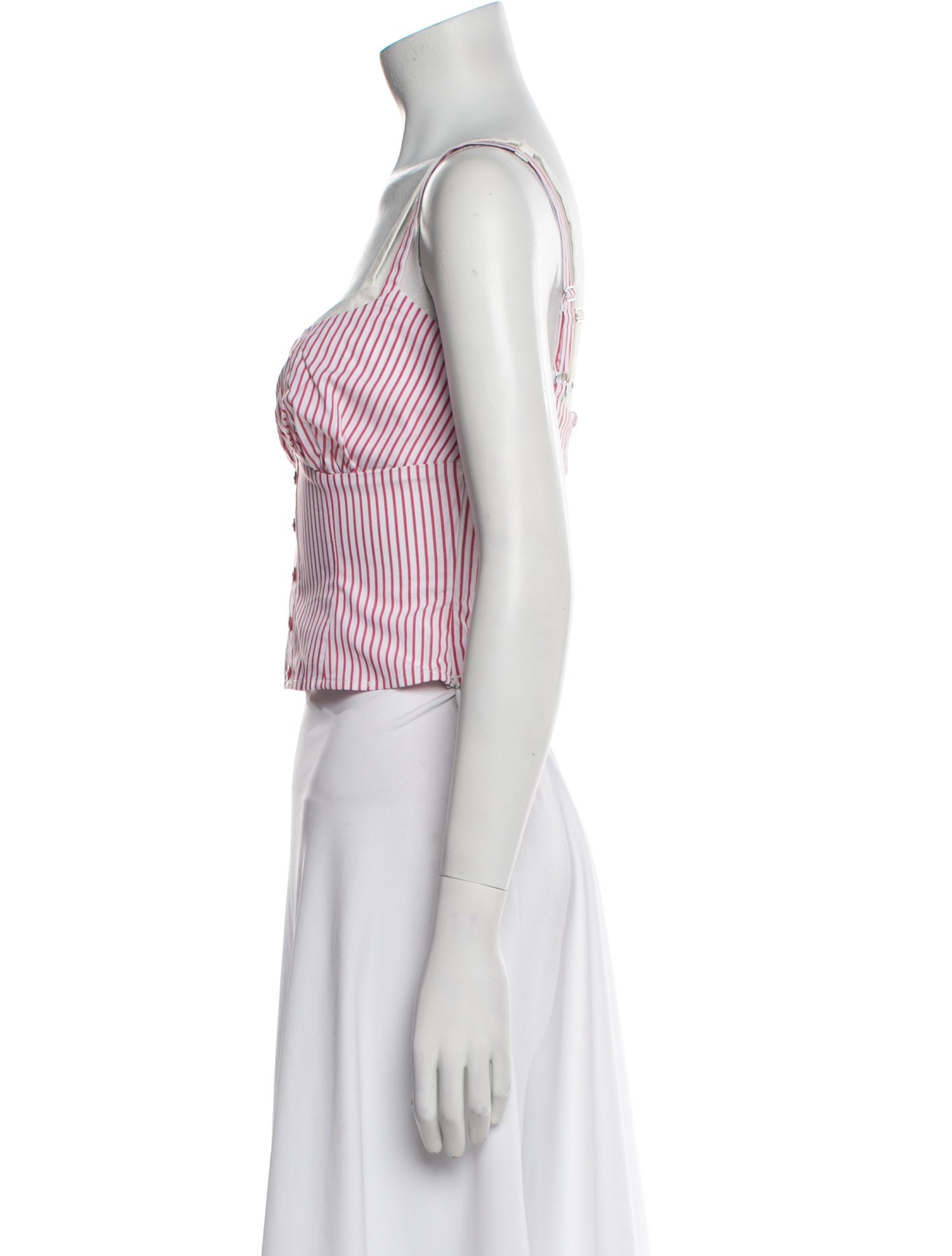 Reformation Striped Square Neckline Crop Top