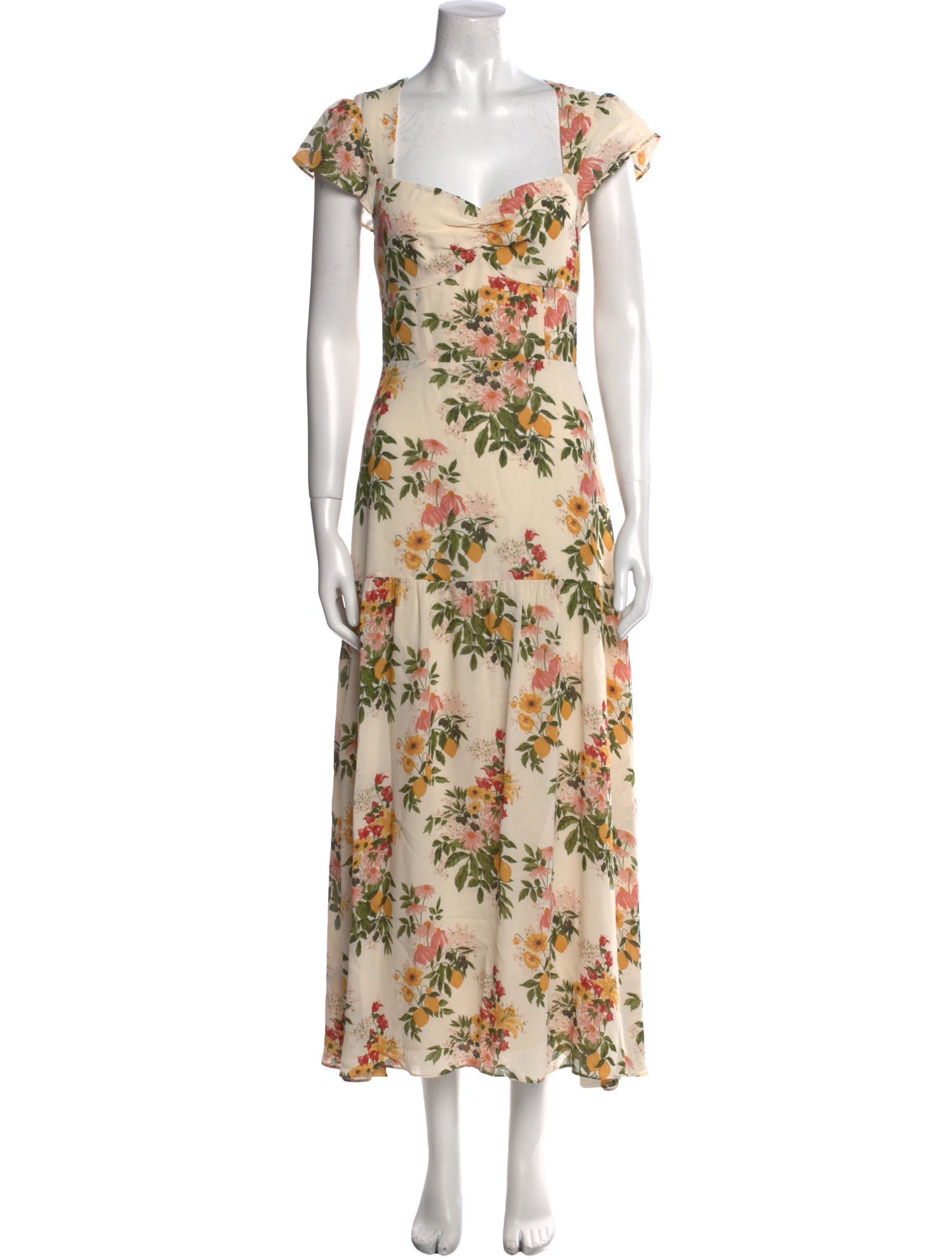 Reformation Floral Print Long Dress