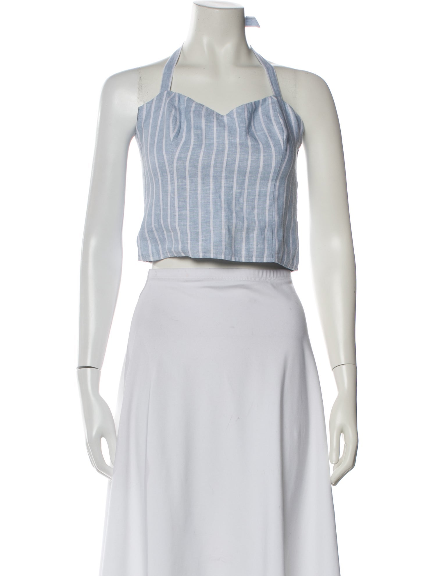 Reformation Linen Striped Crop Top
