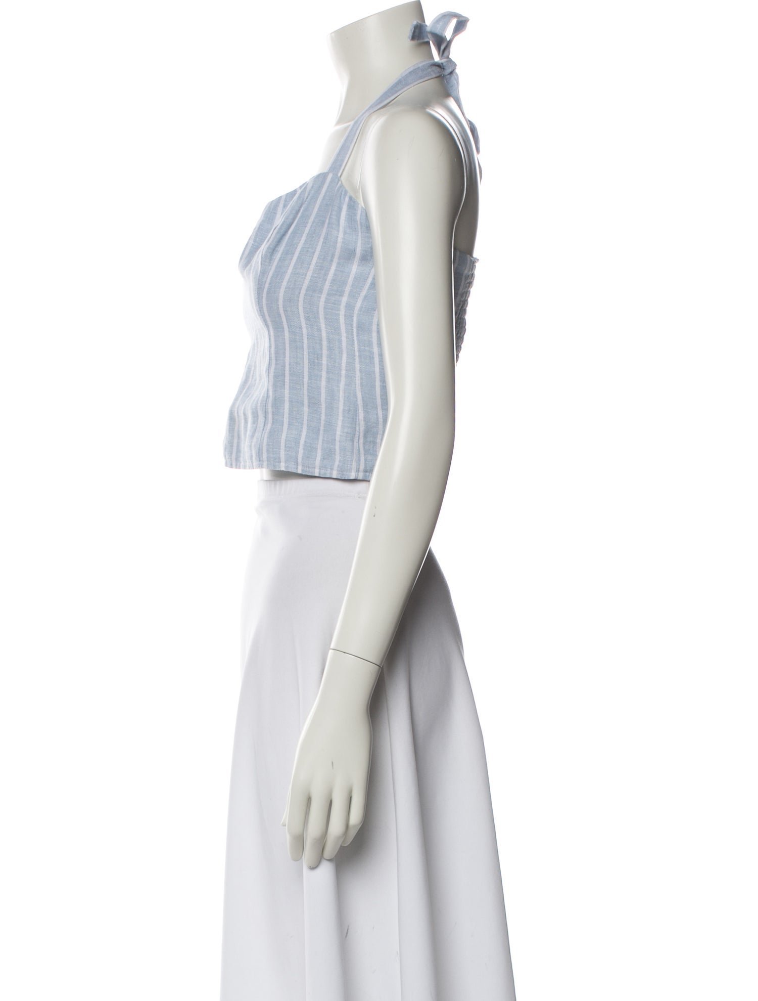 Reformation Linen Striped Crop Top