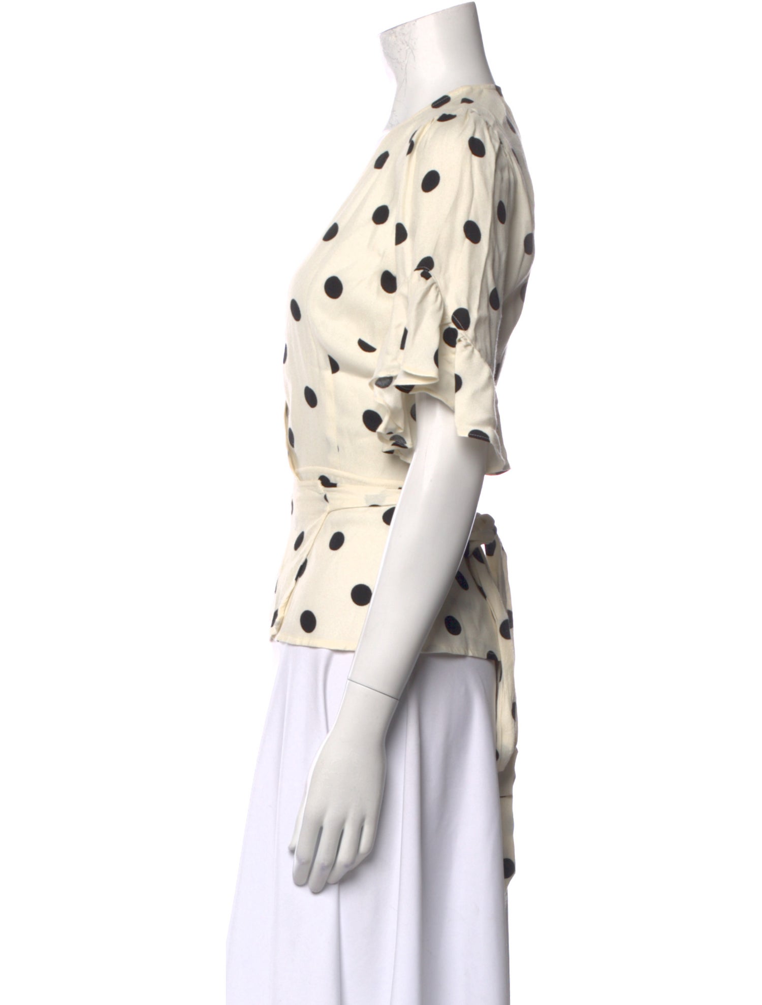 Reformation Polka Dot Print V-Neck Top
