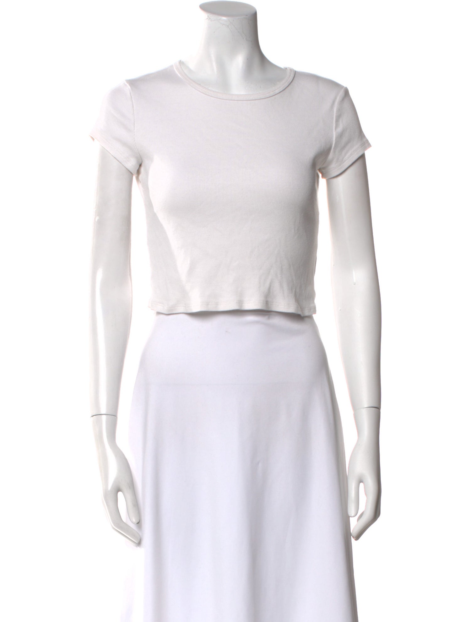 Reformation Scoop Neck Short Sleeve Crop Top