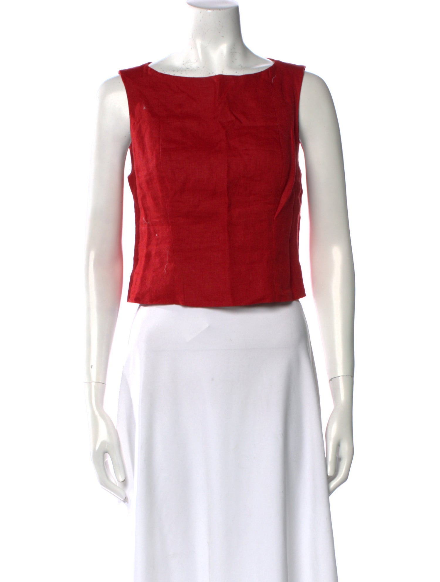 Reformation Linen Scoop Neck Crop Top