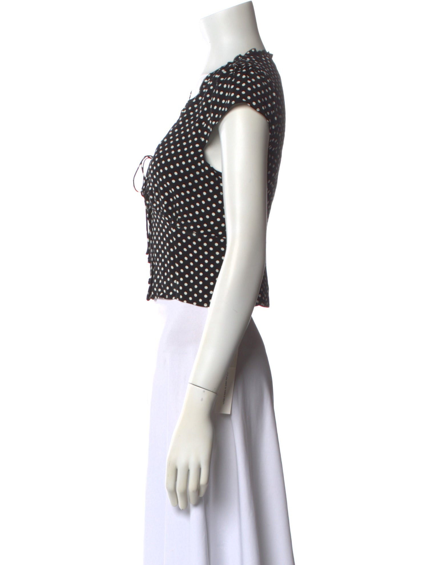 Reformation Polka Dot Print V-Neck Crop Top w/ Tags