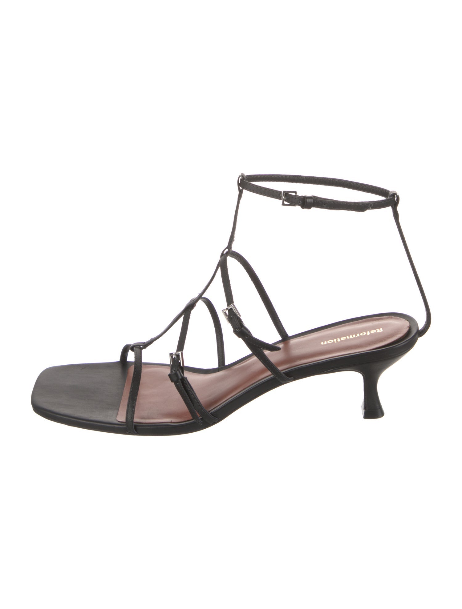 Reformation Leather T-Strap Sandals