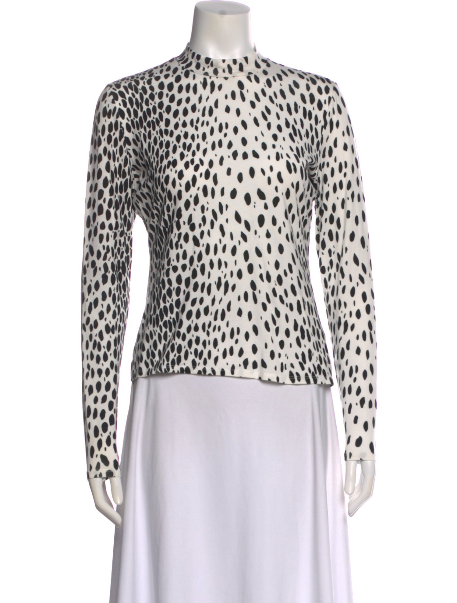 Reformation Animal Print Mock Neck Top