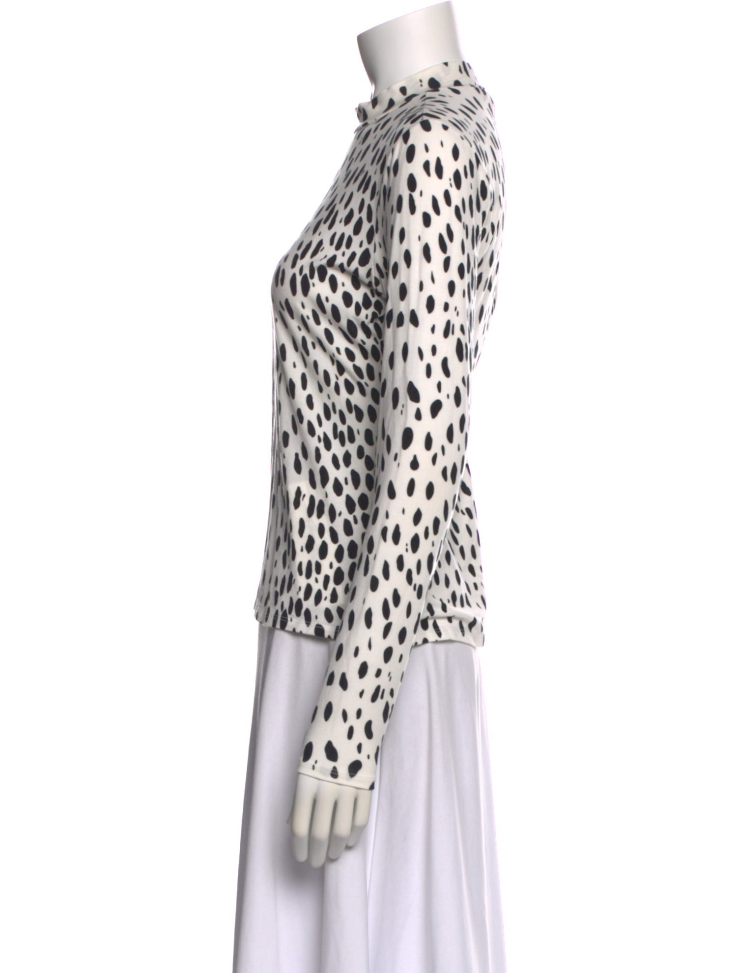 Reformation Animal Print Mock Neck Top