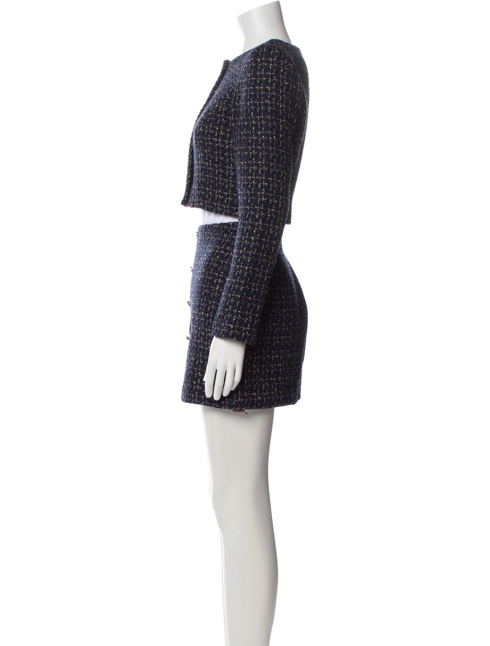 Reformation Tweed Pattern Sequin Embellishments S… - image 2
