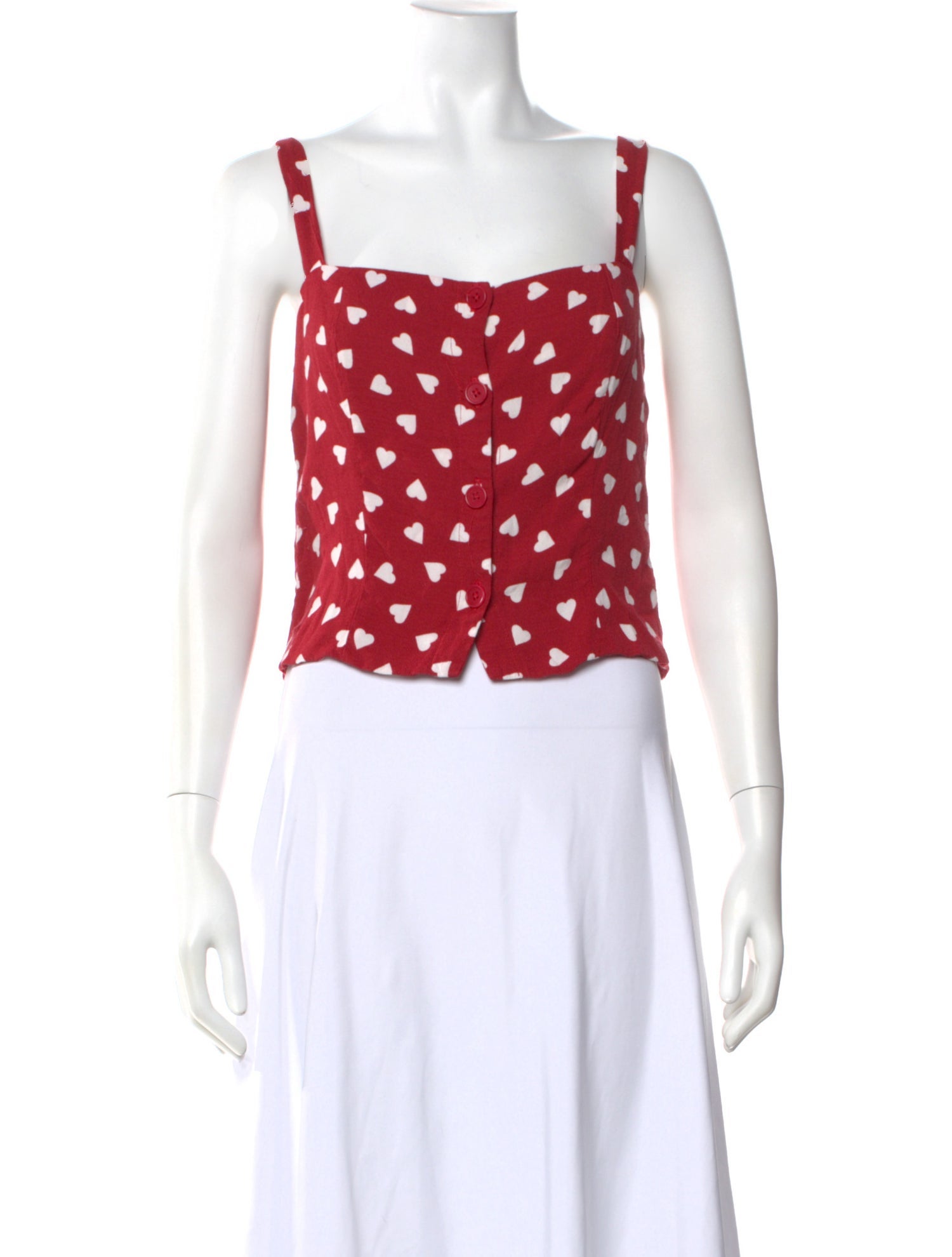 Reformation Graphic Print Square Neckline Top