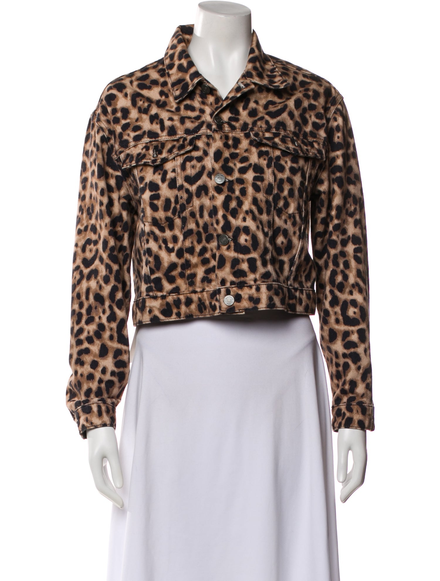 Reformation Animal Print Denim Jacket