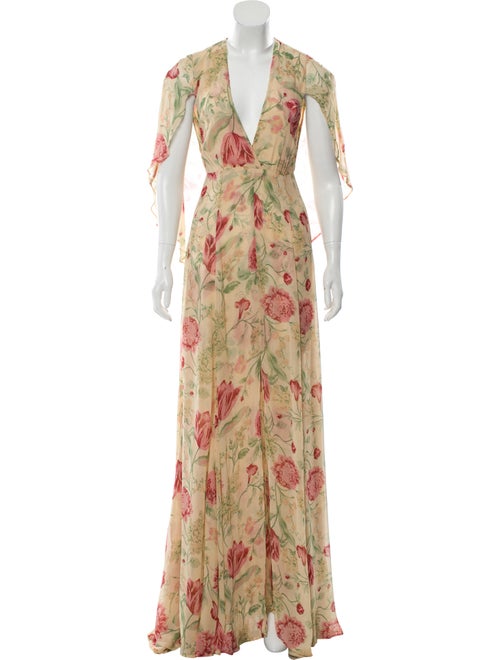 Reformation Printed Maxi Dress Tan