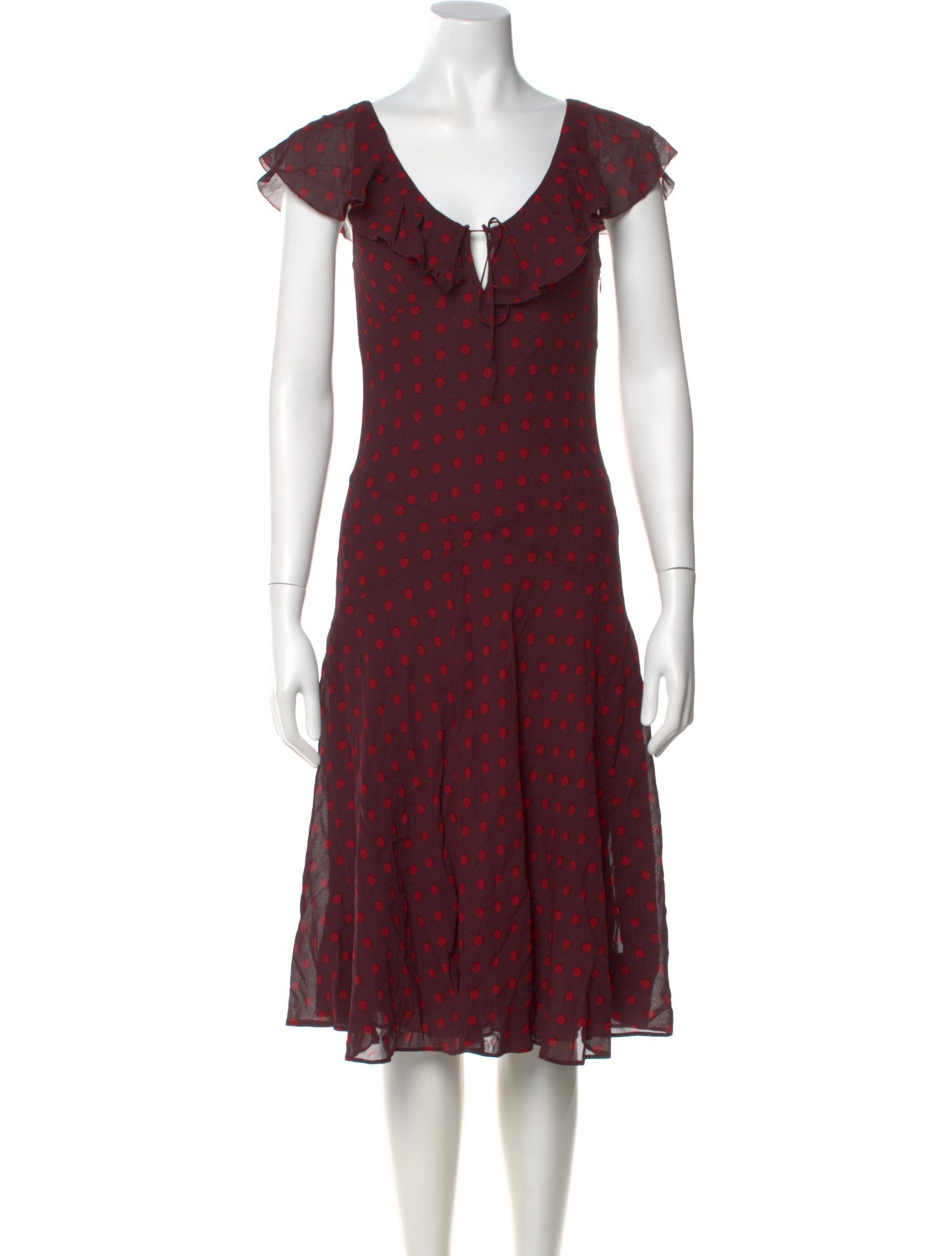 Reformation Polka Dot Print Midi Length Dress w/ Tags