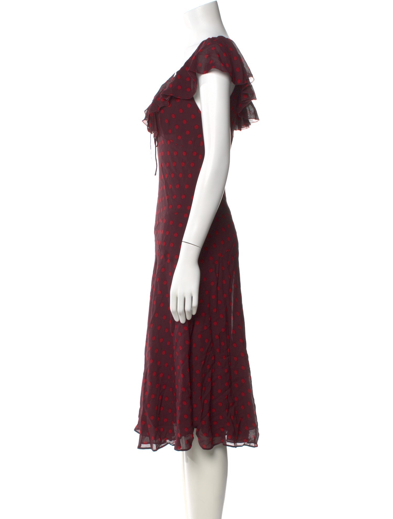 Reformation Polka Dot Print Midi Length Dress w/ Tags