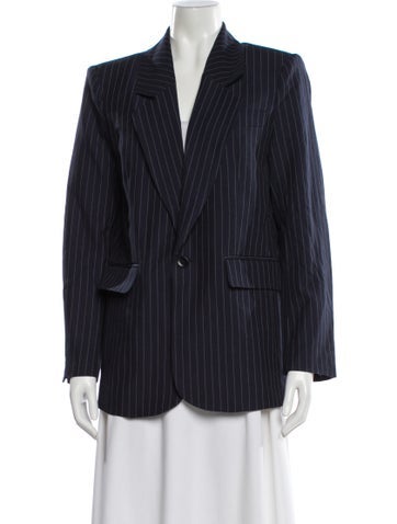 Pre-owned Reformation Striped Blazer In Blue