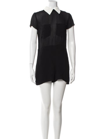 Pre-owned Reformation Linen Romper In Black