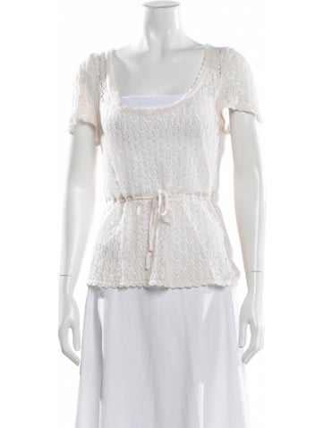 Pre-owned Reformation Linen Square Neckline Sweater In White
