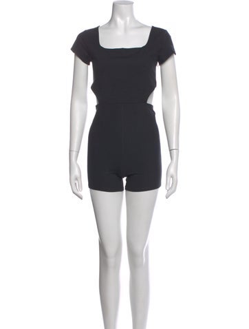 Pre-owned Reformation Square Neckline Romper W/ Tags In Gray