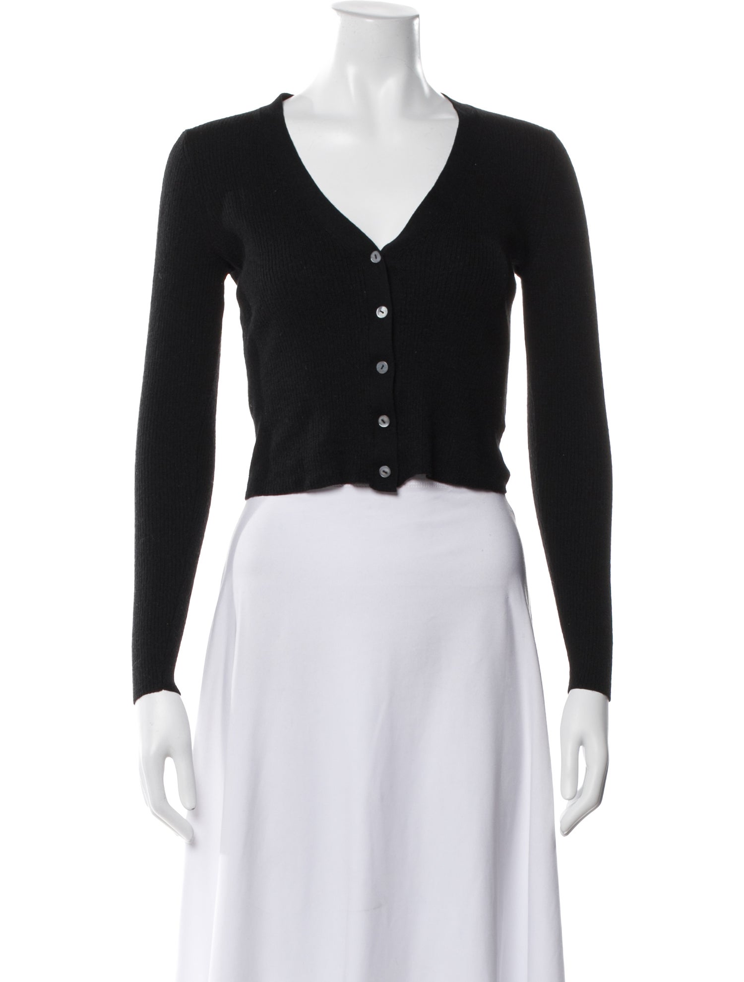 Reformation Merino Wool V-Neck Button-Up Top