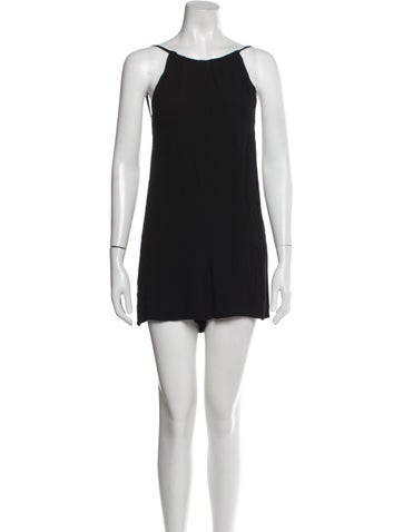 Pre-owned Reformation Bateau Neckline Romper In Black