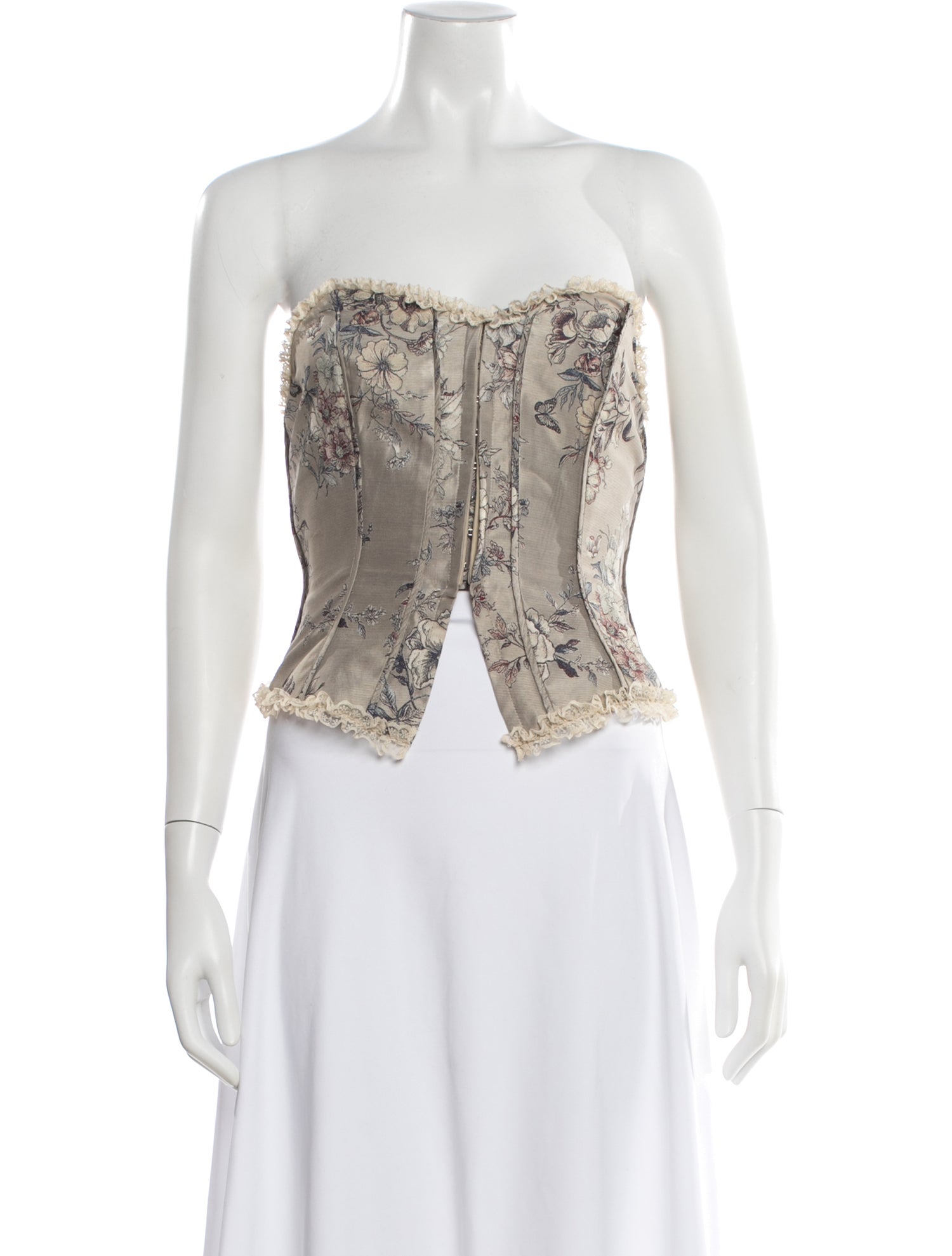 Reformation Floral Print Strapless Top