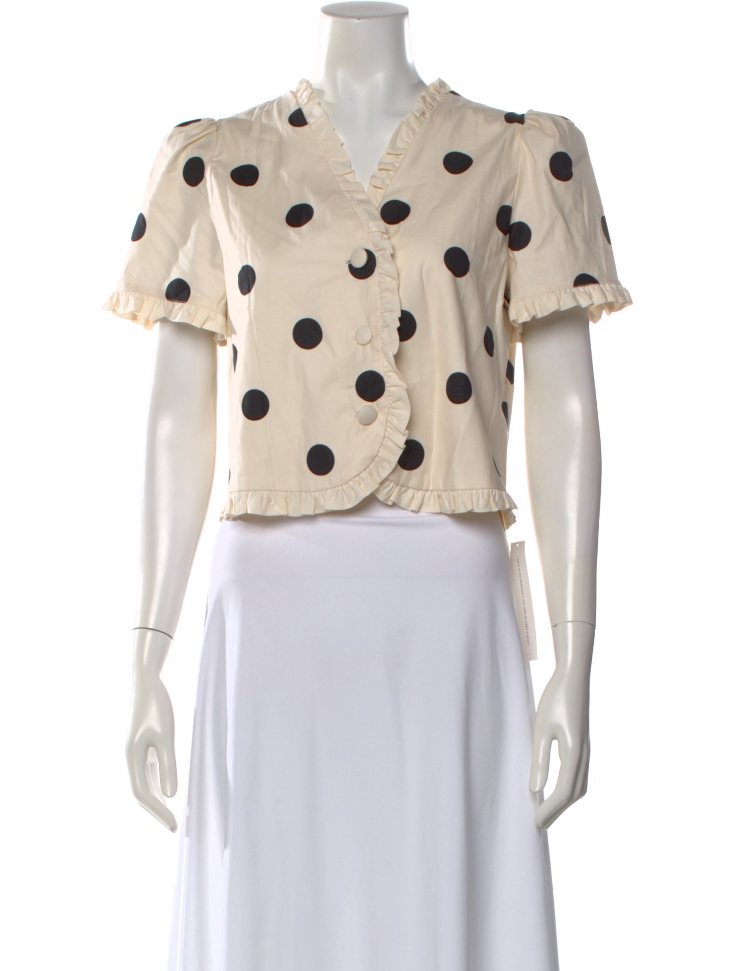 Reformation Polka Dot Print V-Neck Blouse w/ Tags