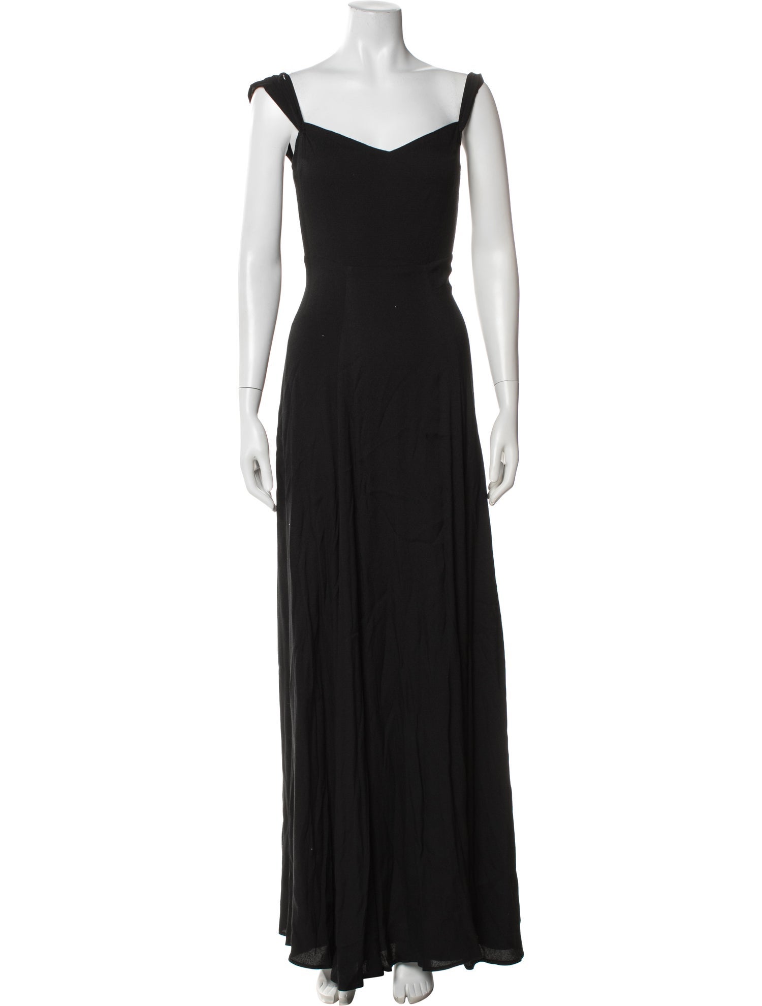 Reformation V-Neck Long Dress - Black Dresses, Clothing - WRFMN367853