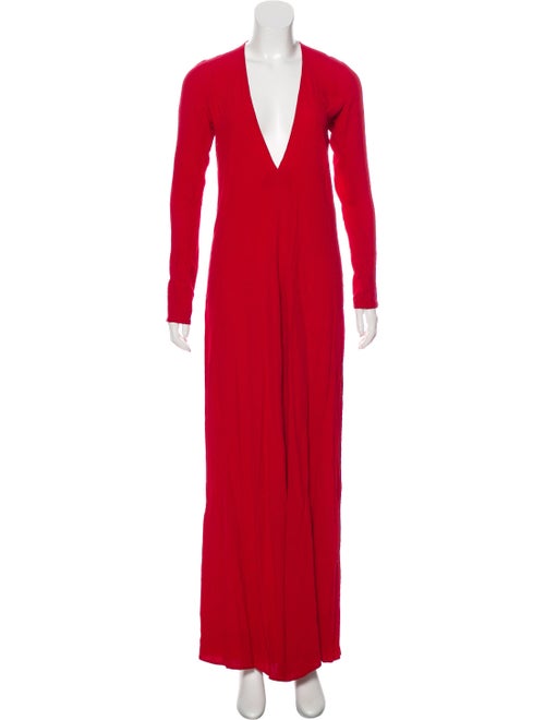 Reformation Long Sleeve Maxi Dress Red