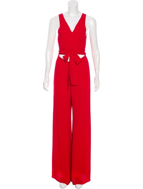Reformation Sleeveless Jumpsuit Red