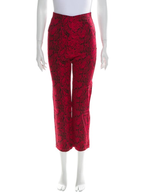 Reformation Animal Print Straight Leg Pants Red