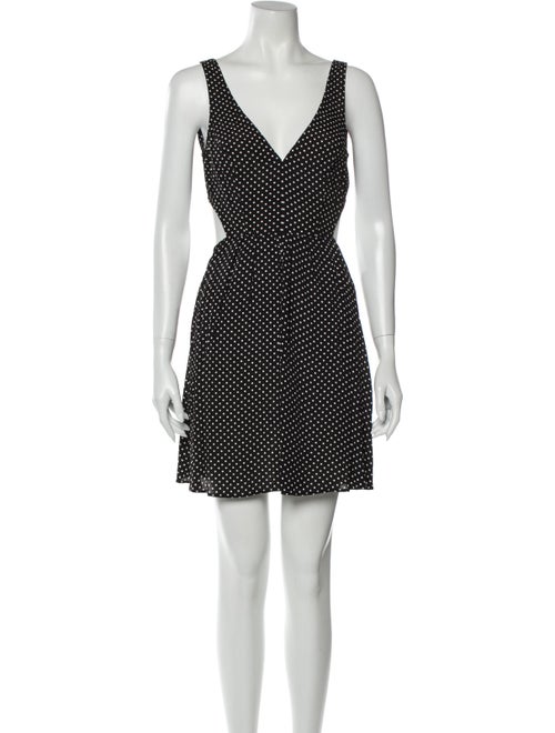 Reformation Polka Dot Print Mini Dress Black