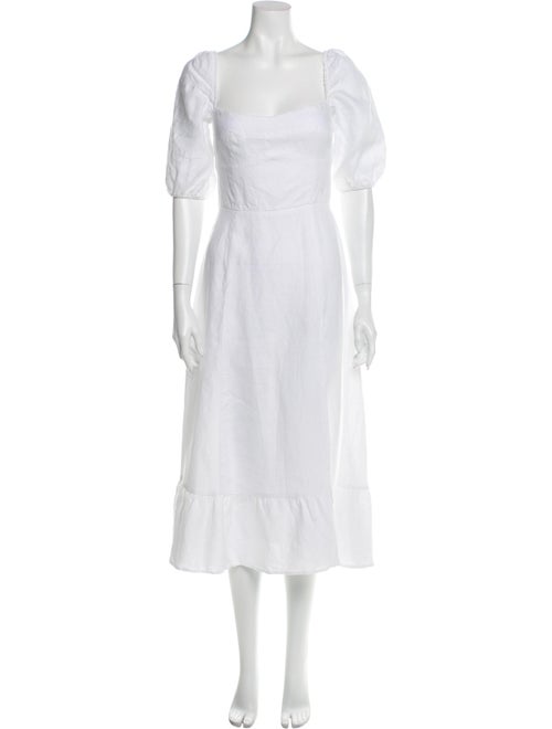 Reformation Linen Long Dress White