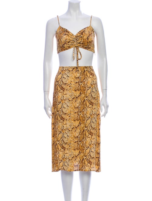 Reformation Animal Print Set Yellow