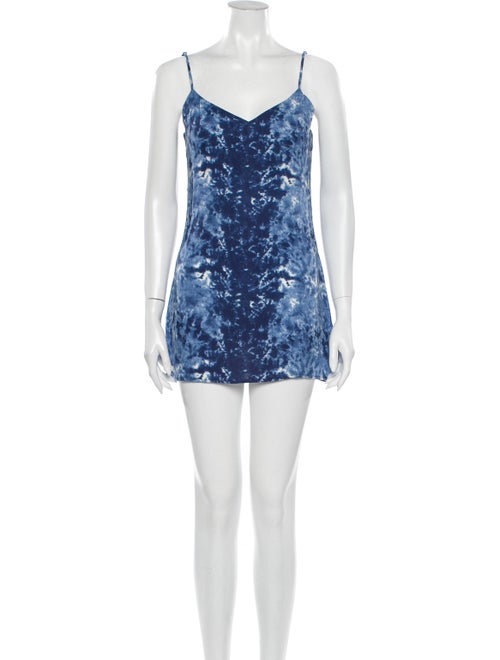 Reformation Tie-Dye Print Mini Dress Blue