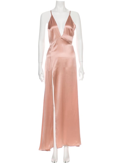 Reformation Silk Long Dress Pink