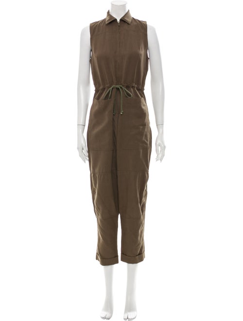 Reformation Mock Neck Jumpsuit Green
