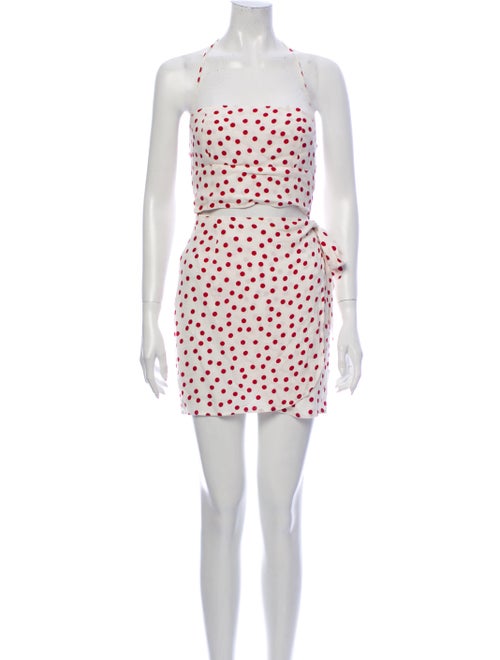 Reformation Polka Dot Print Mini Dress White