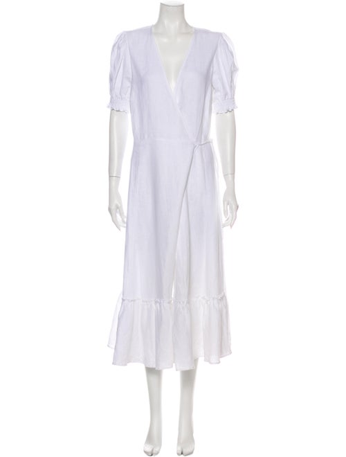 Reformation Linen Long Dress White