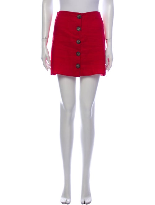Reformation Linen Mini Skirt Red