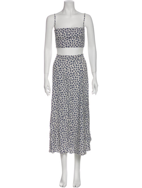 Reformation Floral Print Skirt Set w/ Tags White