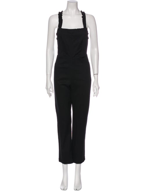 Reformation Square Neckline Jumpsuit Black