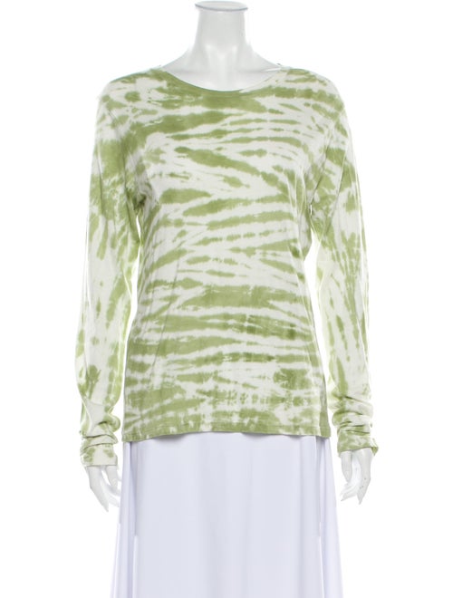 Reformation Tie-Dye Print Scoop Neck Sweater Green