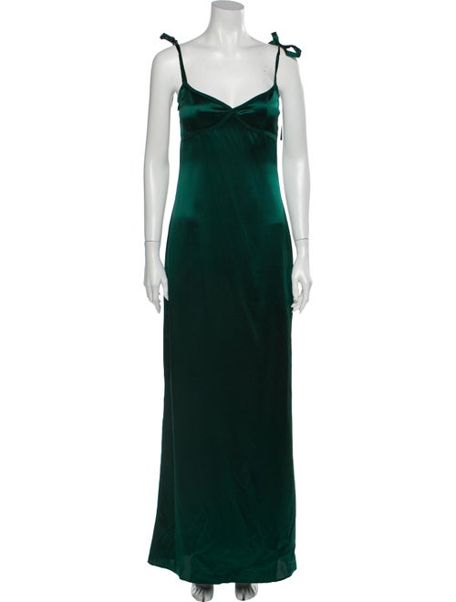 Reformation Gretchen Long Dress Green