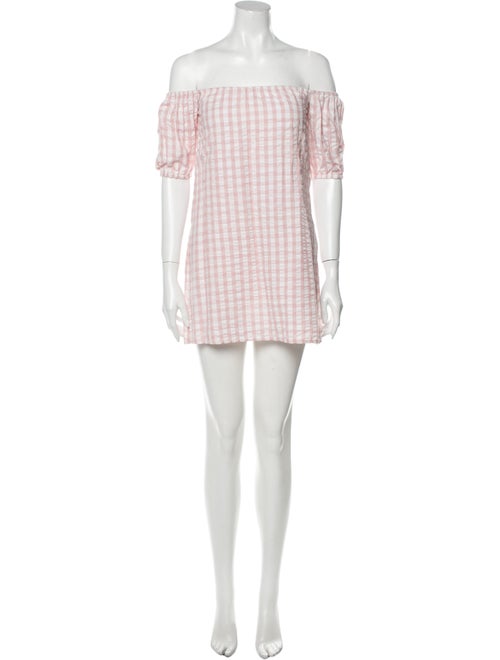 Reformation Plaid Print Mini Dress Pink
