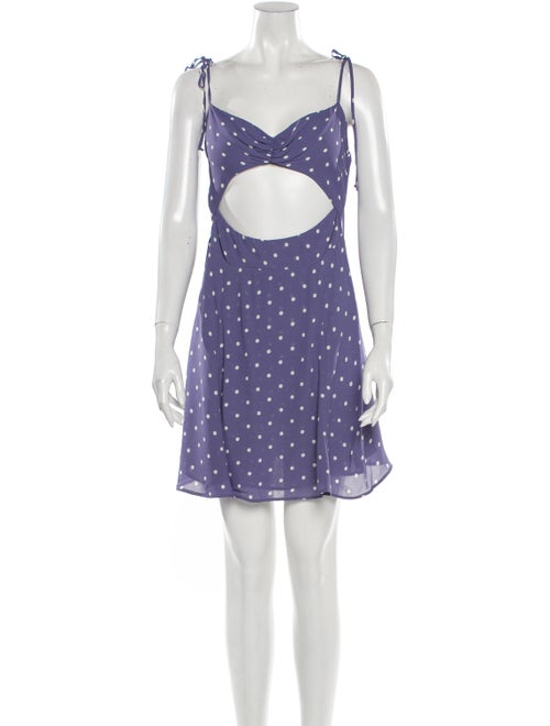 Reformation Polka Dot Print Mini Dress Purple