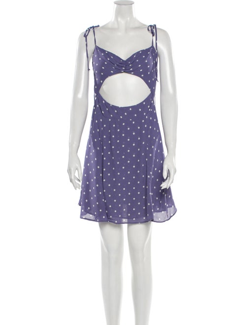 Reformation Polka Dot Print Mini Dress Purple