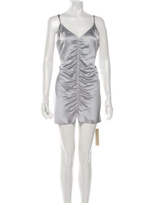 Reformation Silk Mini Dress Grey