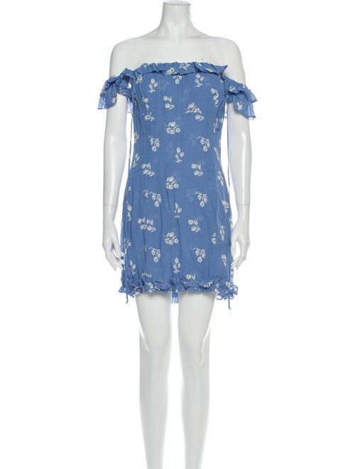 Reformation Veranda Mini Dress Blue