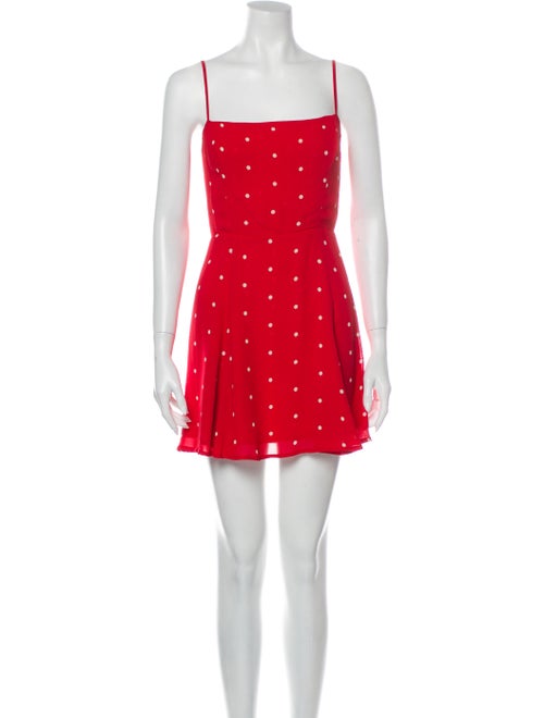 Reformation Polka Dot Print Mini Dress Red